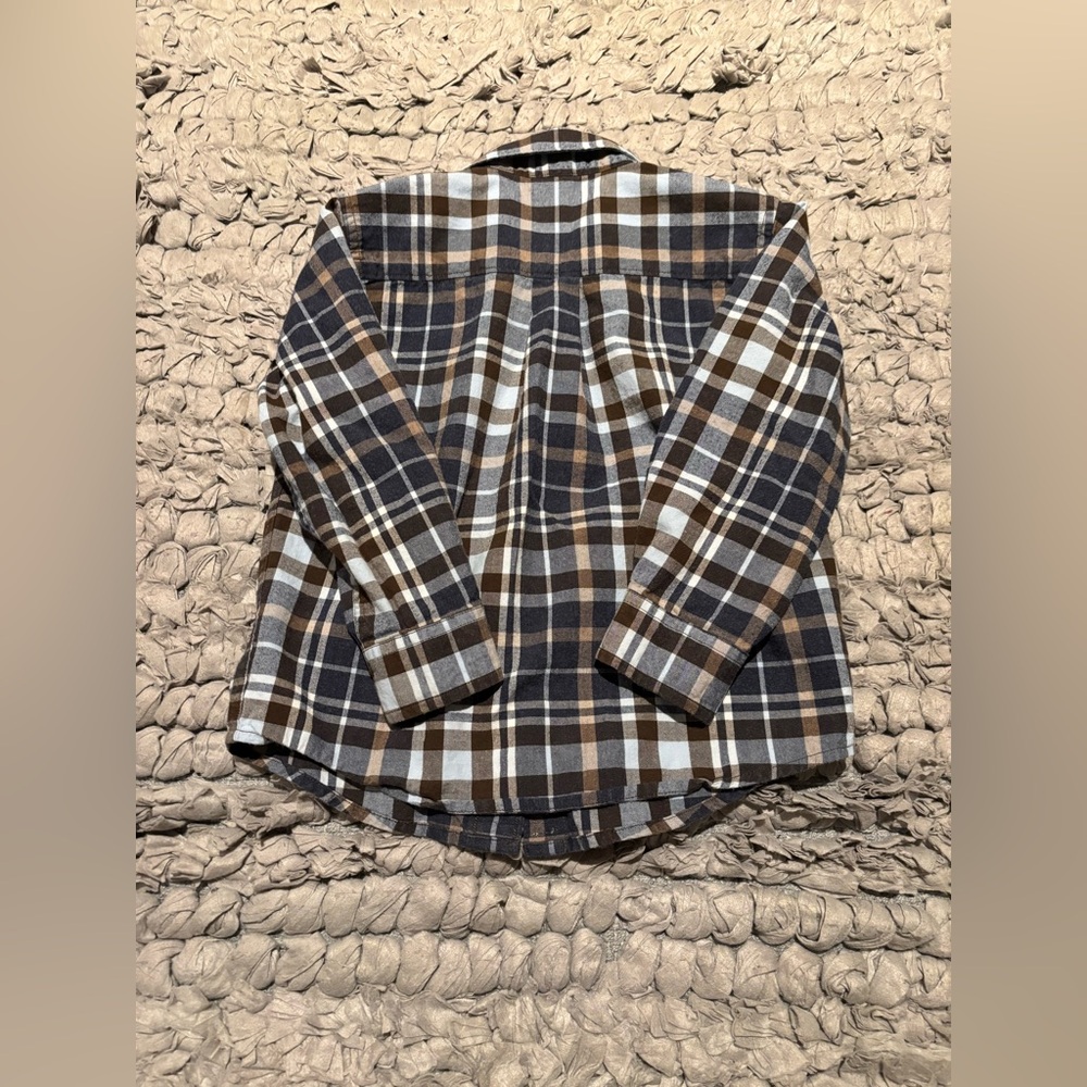 Janie and Jack Plaid Button-Up Flannel Shirt - Picture 6 of 6